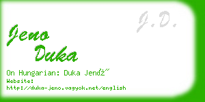 jeno duka business card